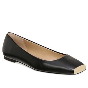 Black Alfani flats with gold tips